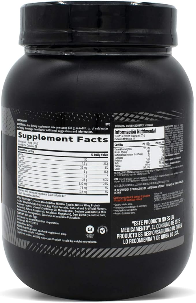 GNC AMP Sustained Protein Blend | Targeted Muscle Building and Exercise Formula | 4 Protein Sources with Rapid & Sustained Release | Gluten Free | Vanilla Milkshake | 28 Servings