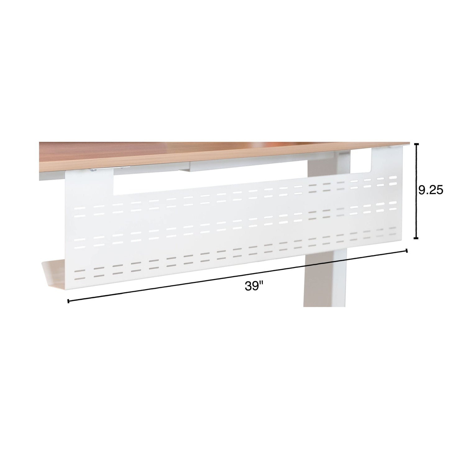 Stand Up Desk Store Under Desk Cable Management Tray Horizontal Computer Cord Raceway and Modesty Panel (White, 39")