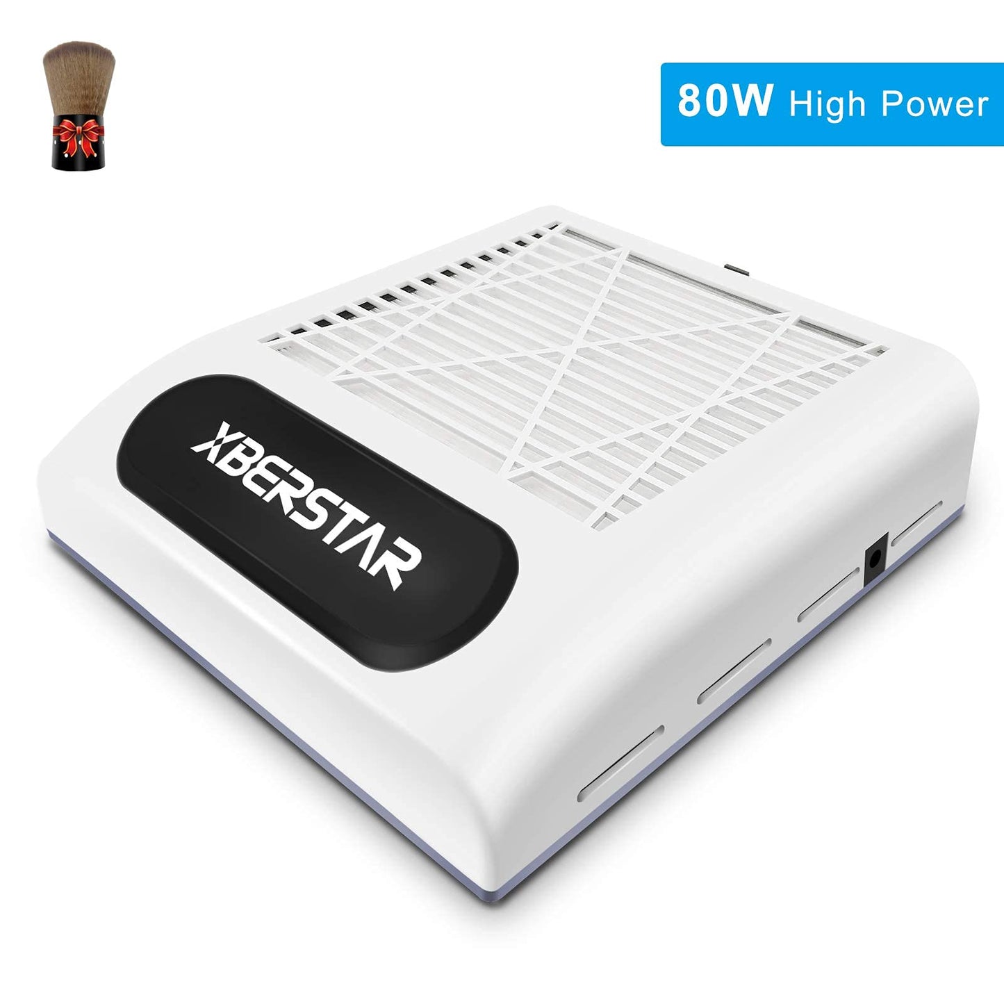 XBERSTAR Nail Dust Collector,80W Electric Powerful Vacuum Cleaner for Acrylic Gel Nails,Manicure recolector de polvo para uñas