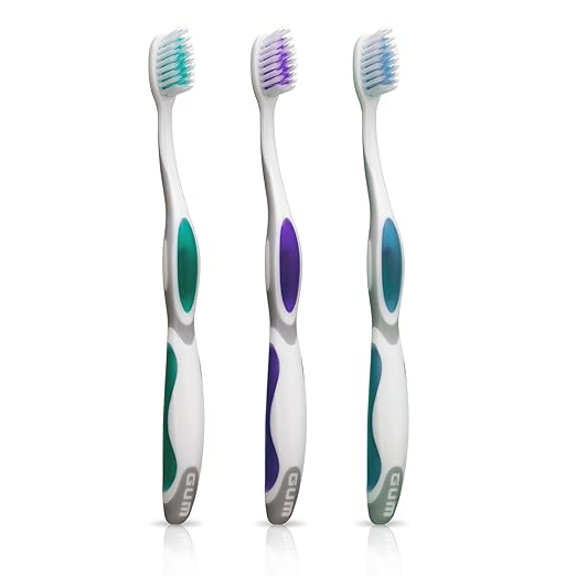 GUM Summit+ Soft Toothbrush, Ultra Fine Tapered Bristles for More Effective Plaque Removal, Extra Soft Toothbrushes for Adults, 10 Count