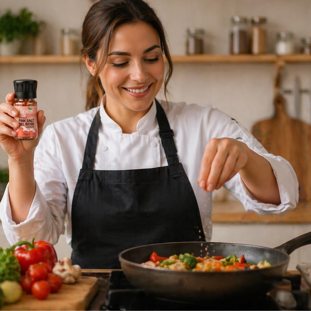 ISpice Kitchen Essentials 6-Pack Spice Grinder Set with Himalayan Pink Salt, Black Peppercorn, and Crushed Red Pepper, 6 Items