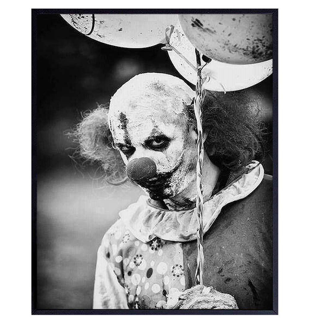 Scary Clown - Creepy Clown - Gothic Wall Art - Gothic Decorations - Goth Wall Decor - Goth Room Decor - Satanic Artwork - 8x10 Horror Movie Poster
