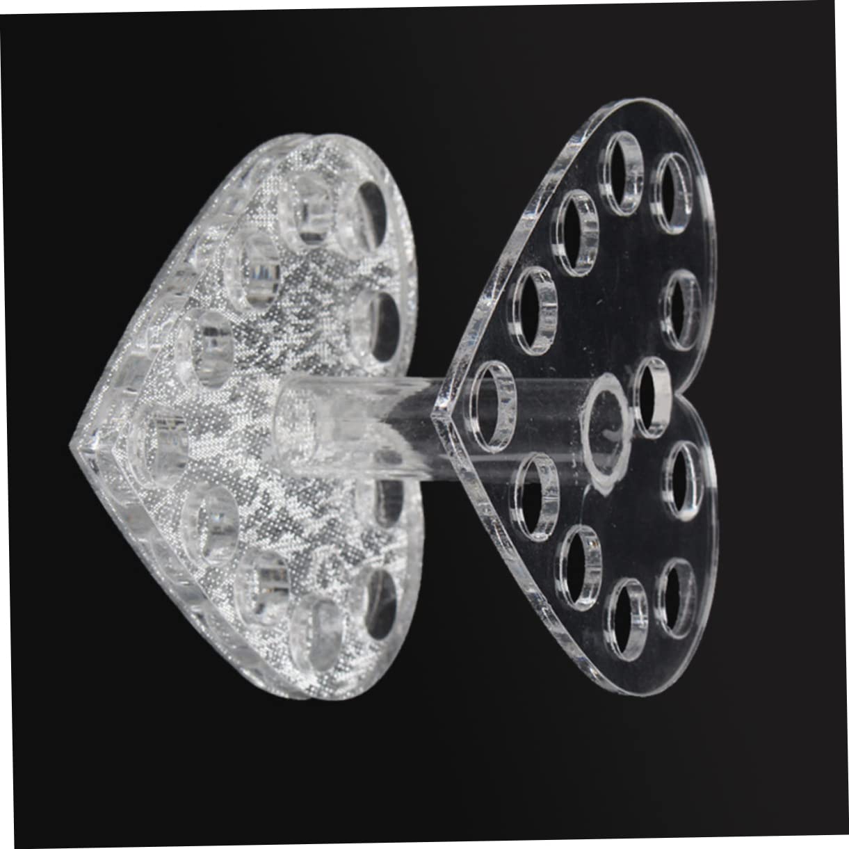 Healeved Heart-Shaped Nail Art Pen Holder Transparent Acrylic Gel Brush Stand Organizer Uv Gel Polish Pen Rest 3.42X3.34X2.40In for Manicure Tools