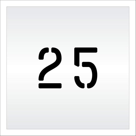 Pavement, Curb, and WheelStop Stencils - 4 inch Double Number Stencil - (25) - 4" x 5.5" x 1/8" (128 mil) - Pro-Grade