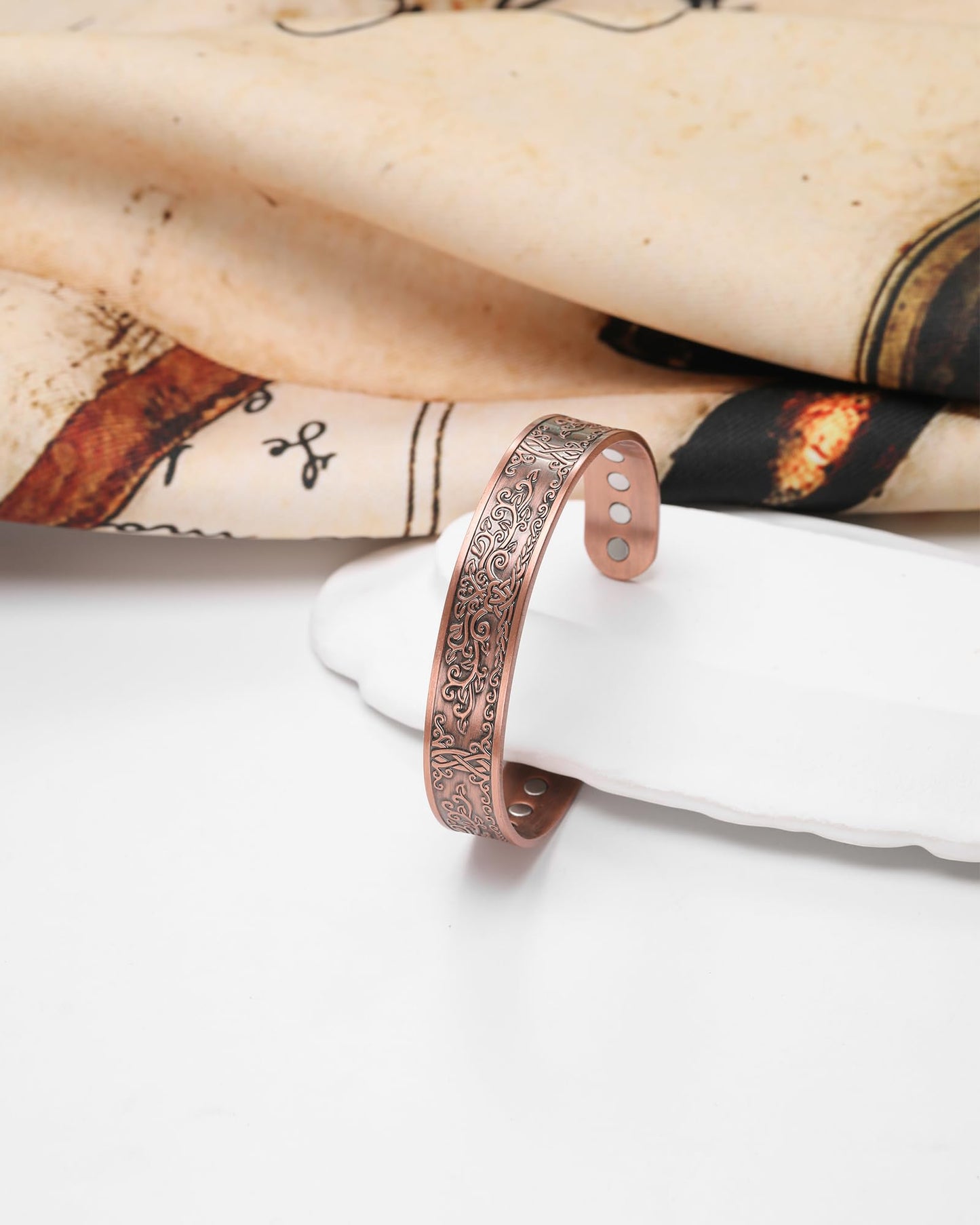 Jecanori Copper Bracelet for Men, 12X Strength Mens Magnetic Bracelets with 3,800 Gauss Magnets, 99.99% Pure Solid Copper Jewelry Gift