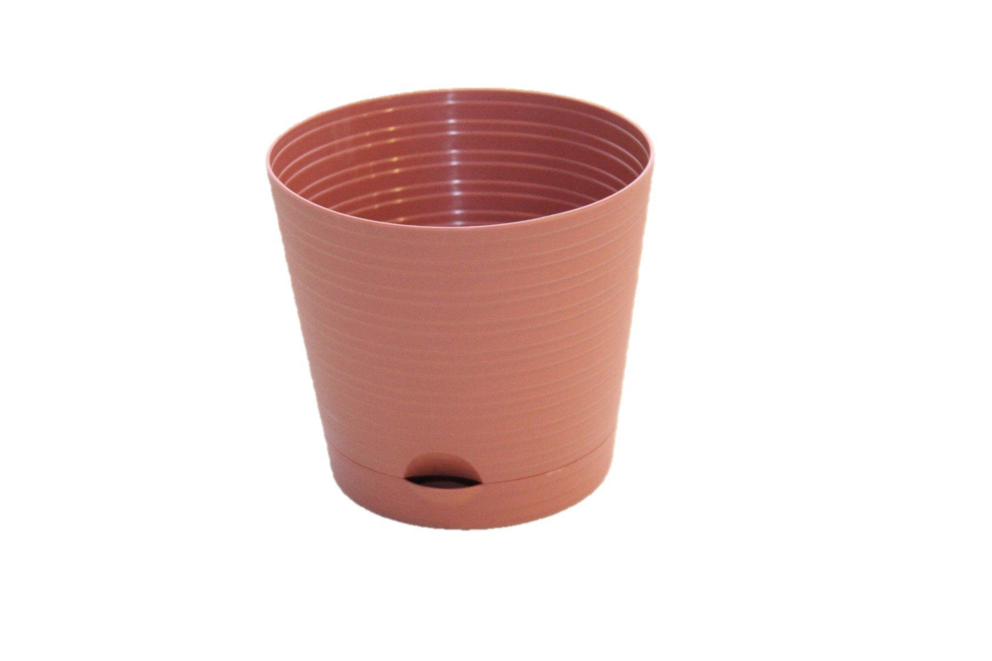3 Pack Self-Watering Round Planter Pots - 6.25 inch with Spouted Saucer