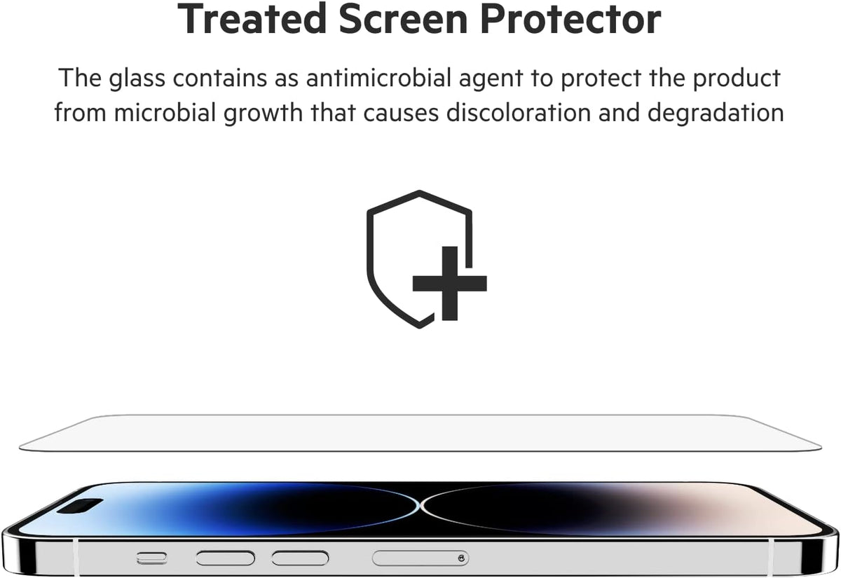 Belkin UltraGlass iPhone 14 Pro Max Screen Protector - Easy Application with Installation Guide Tray - Tempered Glass Screen Protector Compatible with iPhone 14 Pro Max Cases - 9H Hardness Tested
