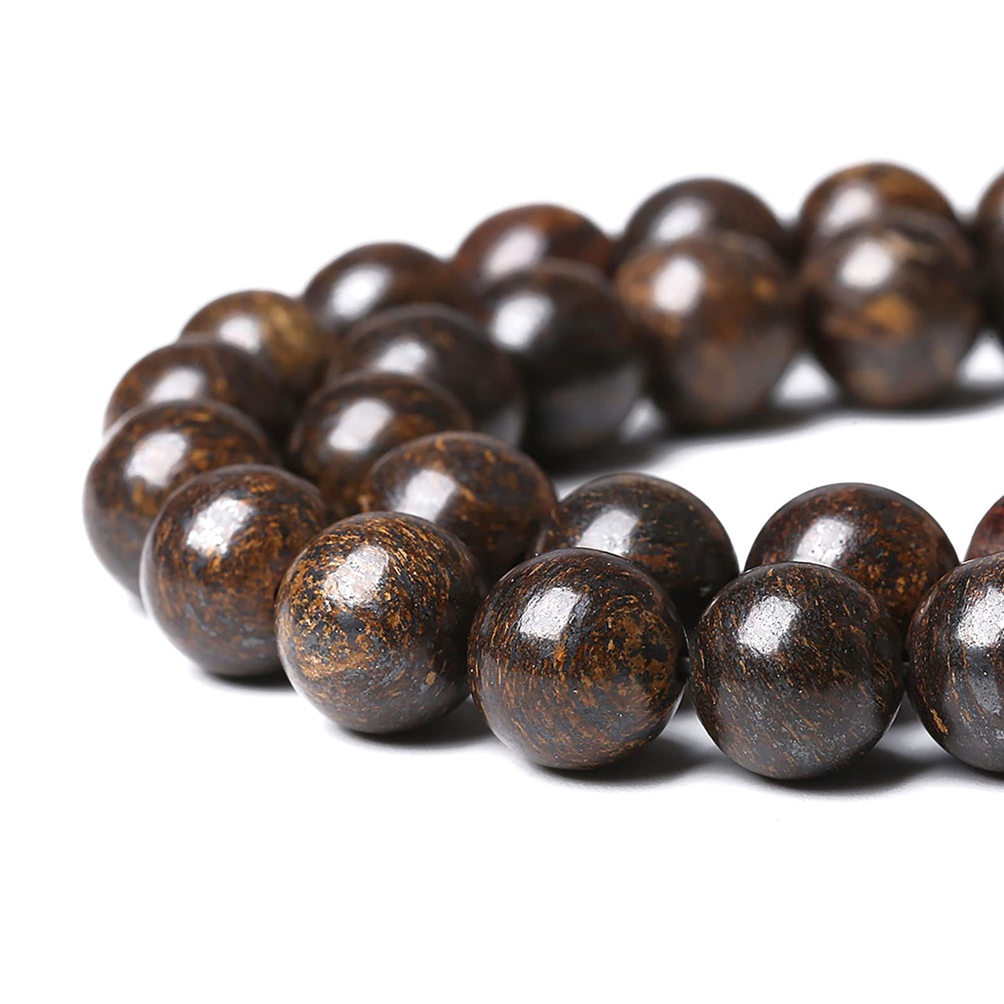 58pcs 6mm Natural Stone Beads Brown Bronzite Gemstone Round Loose Beads for Jewelry Making DIY Bracelet Necklace