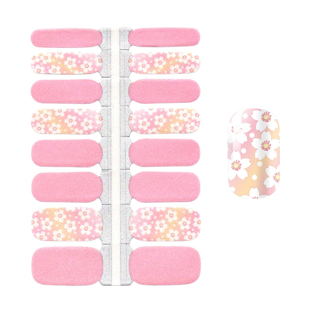 DANNEASY Thicker Nail Polish Strips Flowers Series, 5 Sheets Nail Stickers for Women, Adults, Light Color, Floral Style, Nail Art Stickers and Decals, Self-Adhesive, Single Use