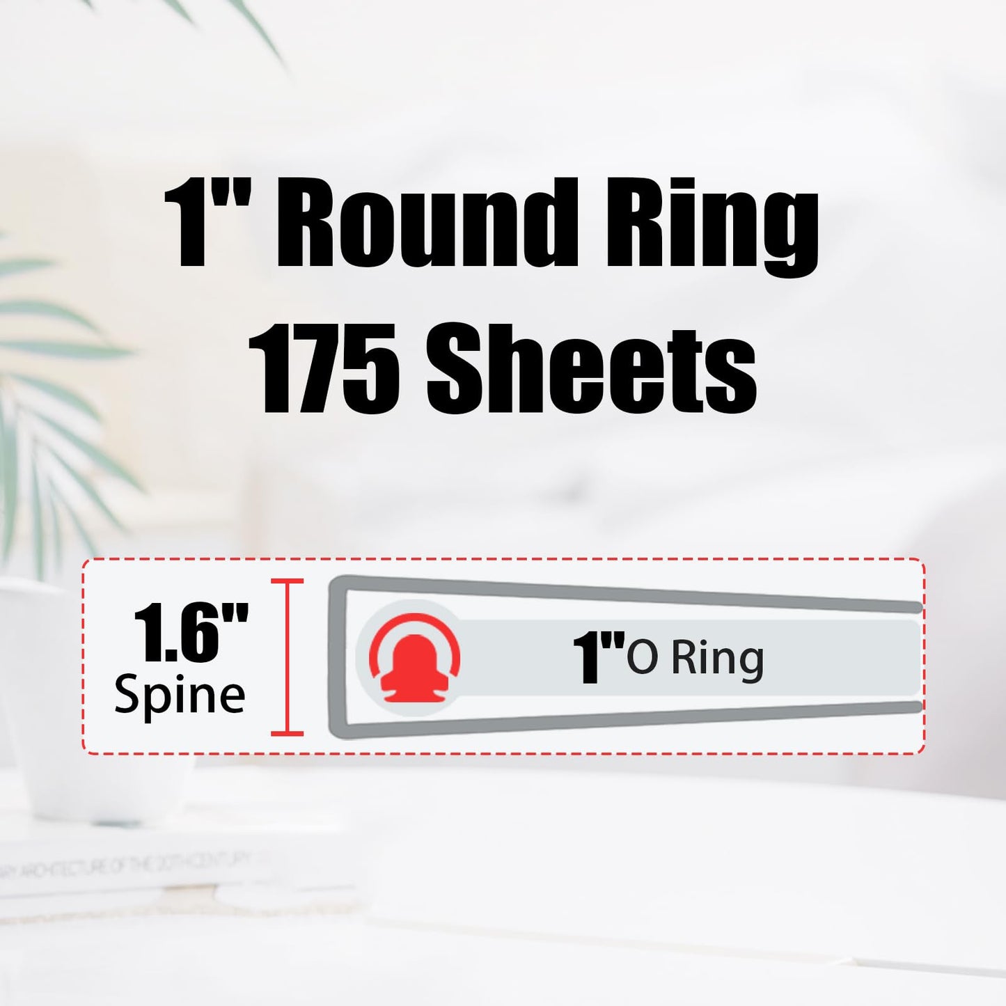 EYROZILL Small A5 Binder 3 Ring 1 Inch for 5.5" x 8.5" Paper with 5-Tab Dividers, Mini Binders for School Office Supplies and Home, Stay Positive