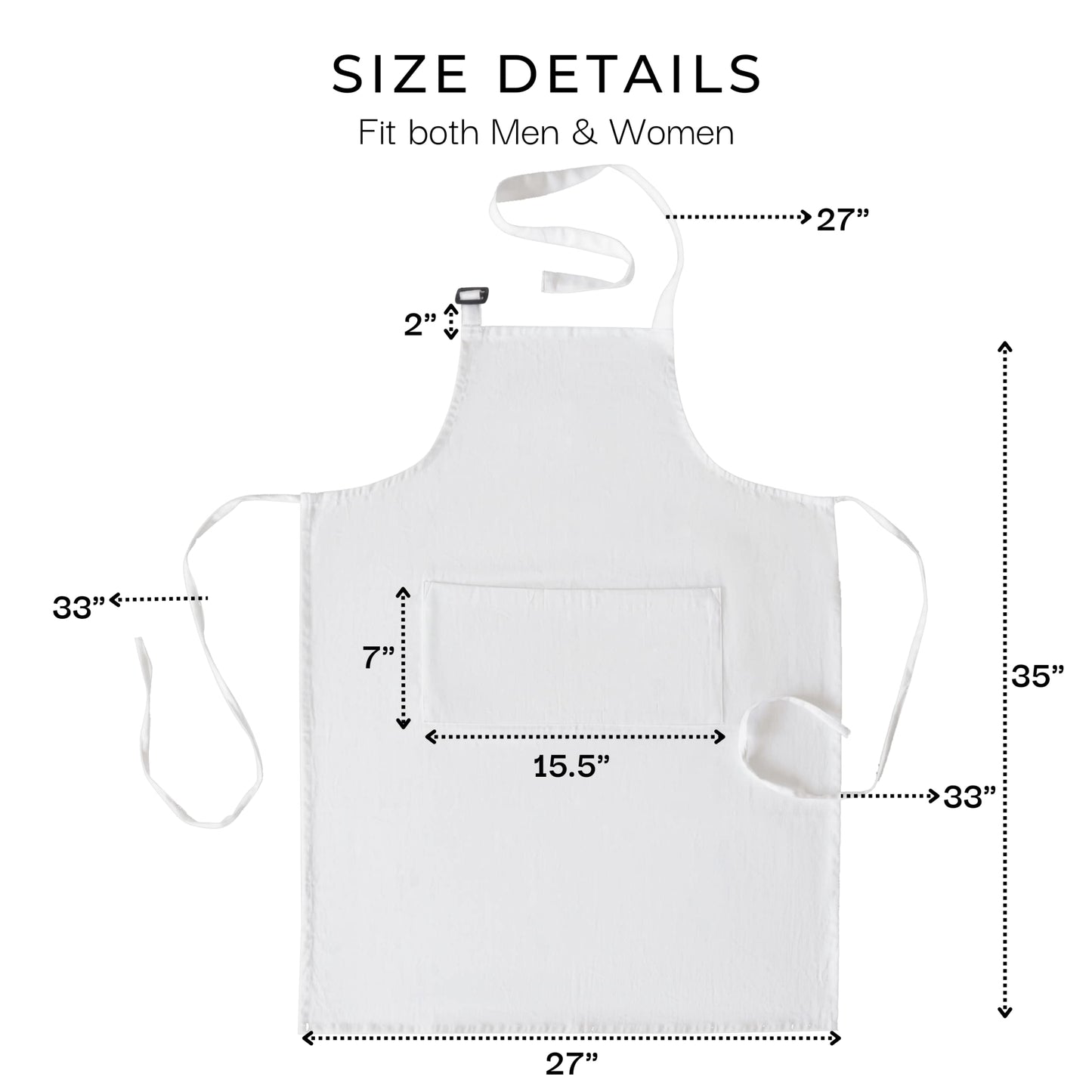 RAJRANG 100% Cotton White Apron with 3 Pockets Chef Restaurant Kitchen BBQ Backing Cooking Painting and Crafting Aprons Pack of 5