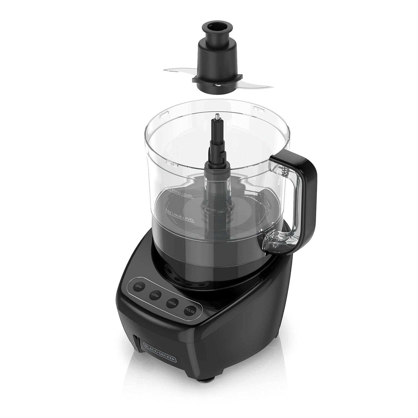 BLACK+DECKER 3-in-1 Easy Assembly 8-Cup Food Processor, Stainless Steel S-Blade, Easy-Clean, Touchpad Controls Black