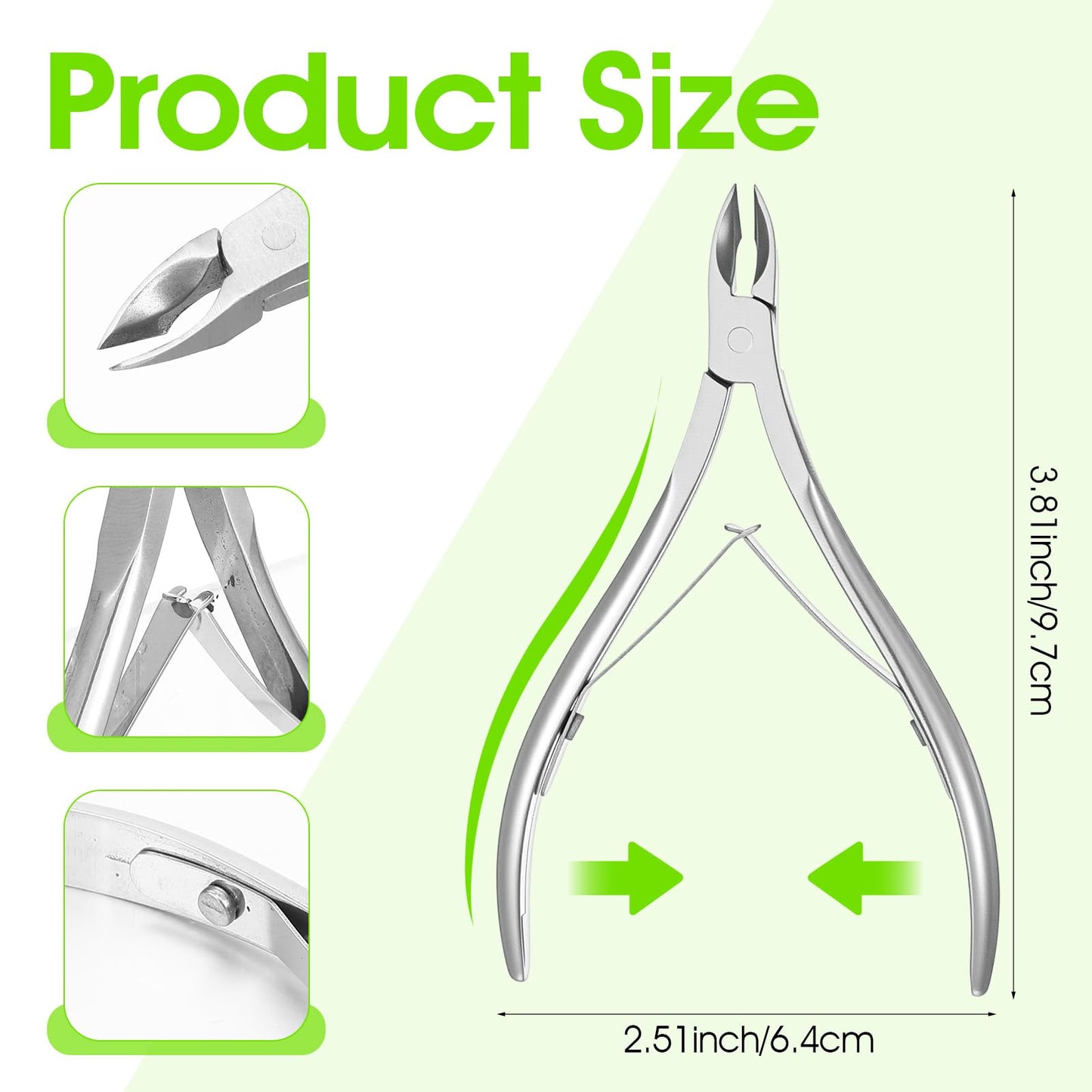 Kifmurase 20 Pack Cuticle Trimmer Stainless Steel Cuticle Nippers Pointed Blade Nail Cuticle Cutter Dead Skin Remover Pedicure Manicure Tools Double Spring for Fingernails Toenails (Silver)