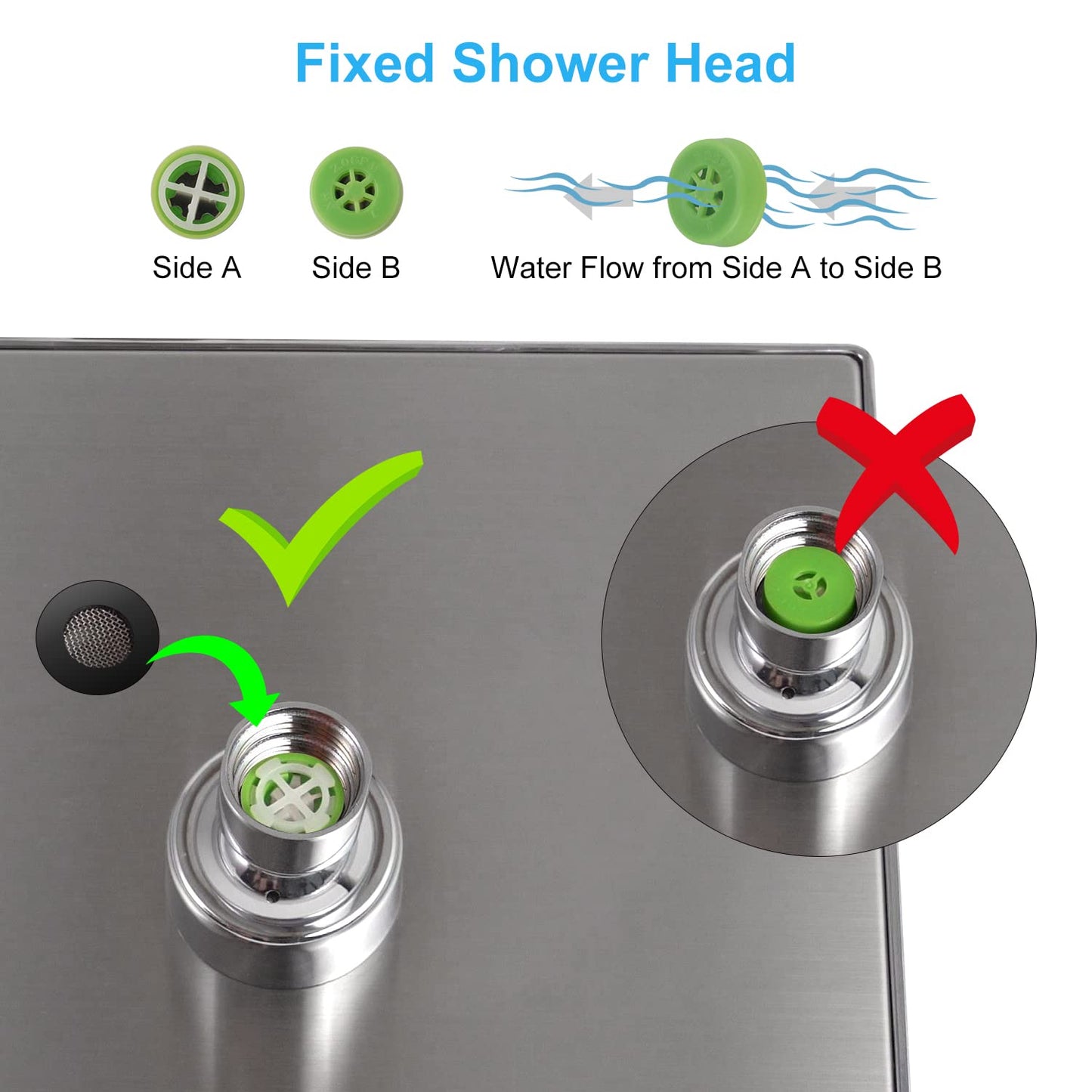 Hibbent 9-Piece Water Flow Restrictor Set, 1.5/1.75/2.0/2.5/3.0 GPM Shower Head Flow Reducer Limiter, Flow Control Valve, Water Saver Adapter Set for Bathroom Fixed or Handheld Showerhead