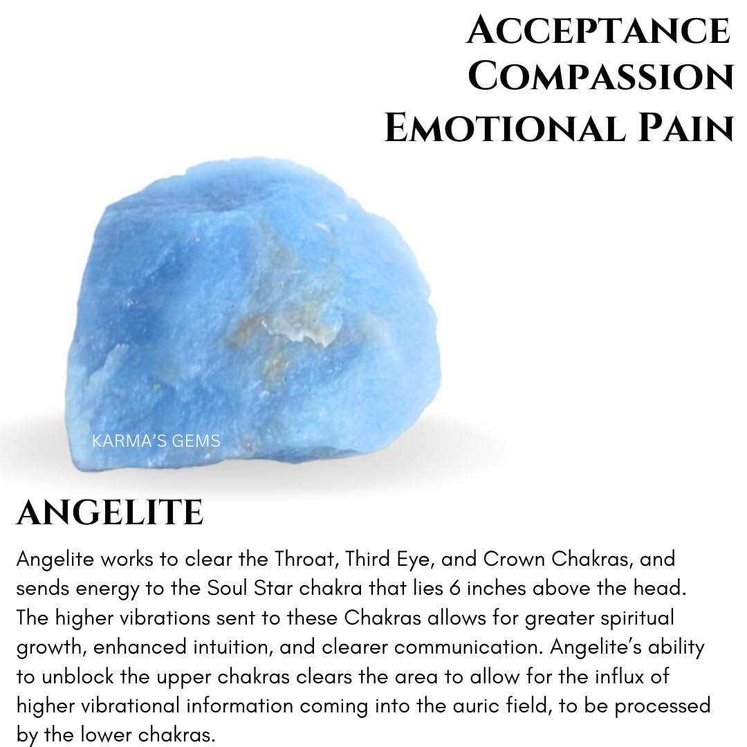 Crystals, Rocks, Jade, Crystals and Healing Stones, Witchcraft Supplies, Healing Crystals, Stones, Healing Stones, Rock Collection, Agate, Raw Stones (Angelite, 2 Pcs)