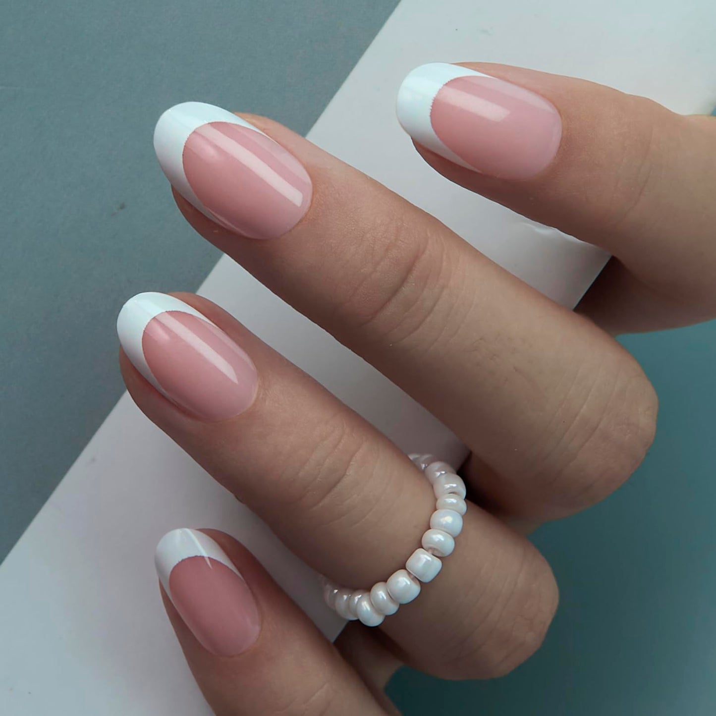 CurvLife Oval French Press On Nails Short – Classic Soft Gel Salon Quality False Nails with Glue, Long Lasting Daily Nail Tips for Women