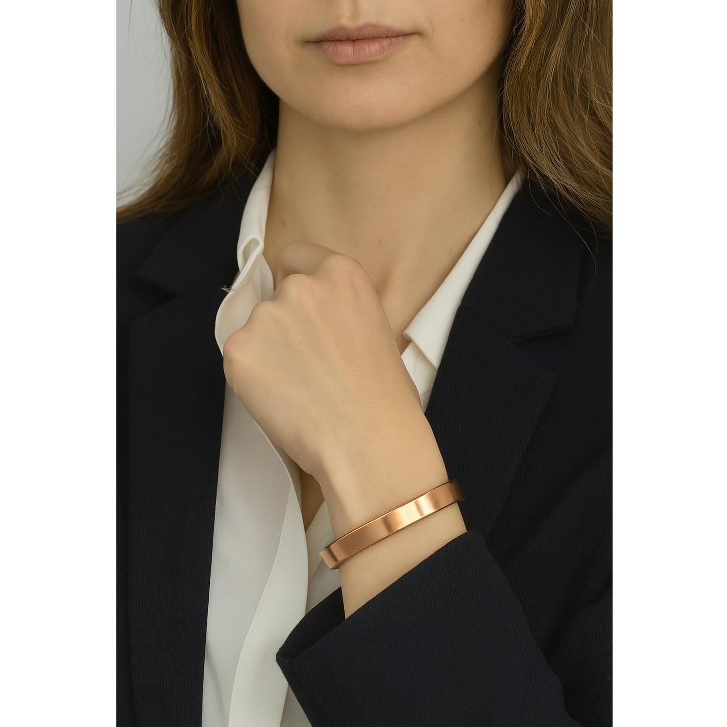 Touchstone Copper magnetic bracelet Tibetan style. Hand forged with solid and high gauge pure copper. Plain minimalistic elegance.
