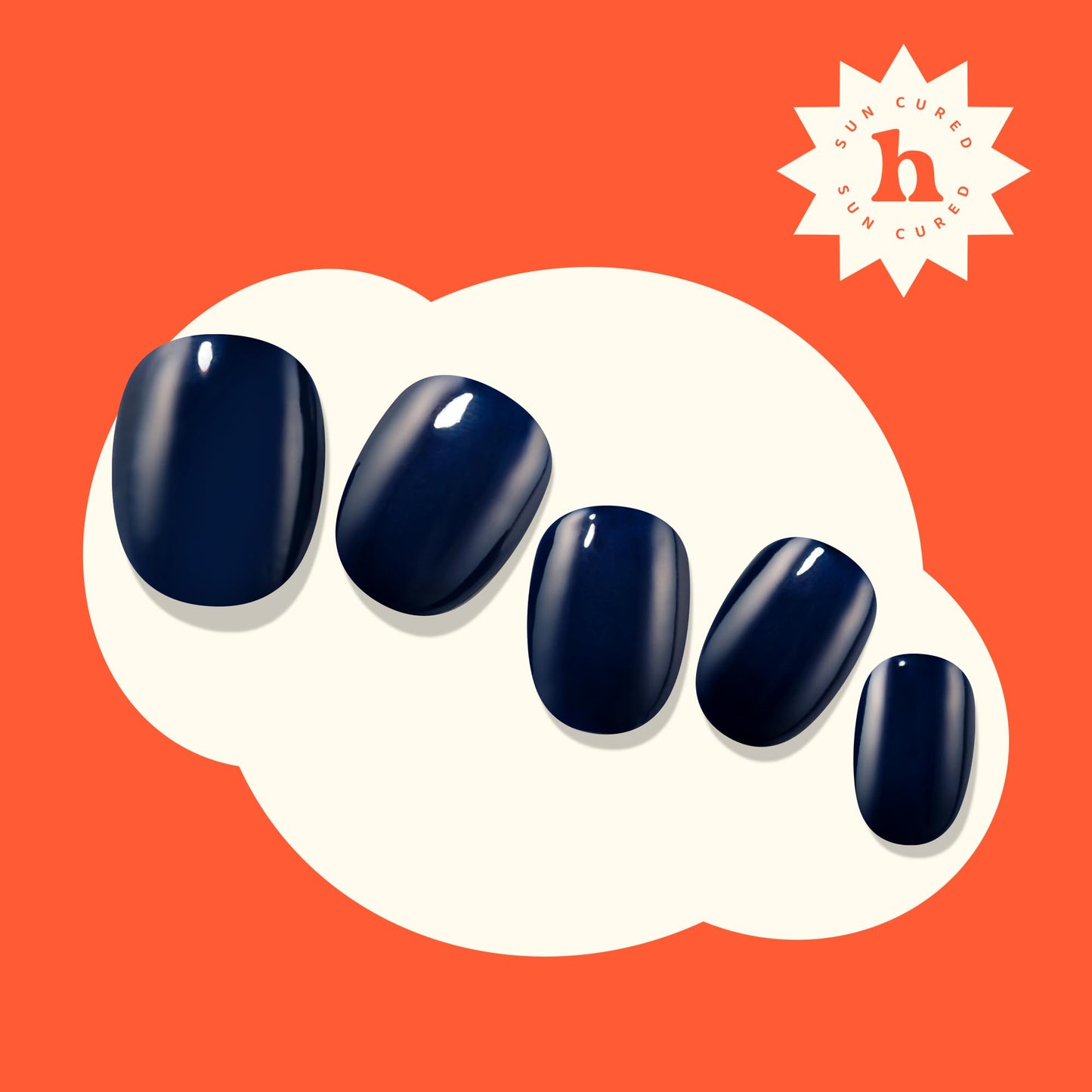 Heyhae Semi Cured Gel Nail Strips | No LED Lamp Needed | Summer, Solid, Navy | Easy Apply & Remove, Salon Quality | Includes 28 Strips, 1 Prep Pads, Nail File & Wooden stick - Hey, Navy Baby