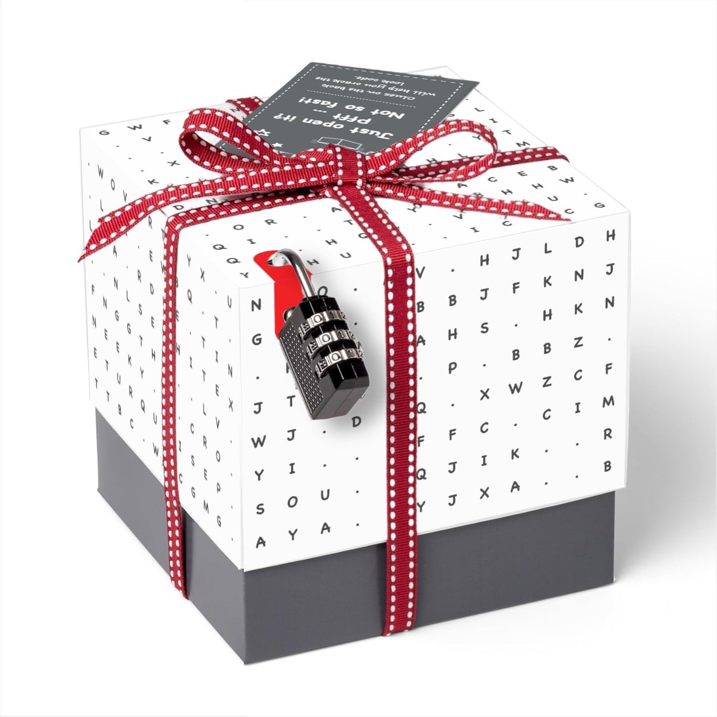 Puzzle Gift Box – Solve 3 Puzzles to Unlock The Surprise – Unique Packaging for Small Gifts, 2nd Generation (White)