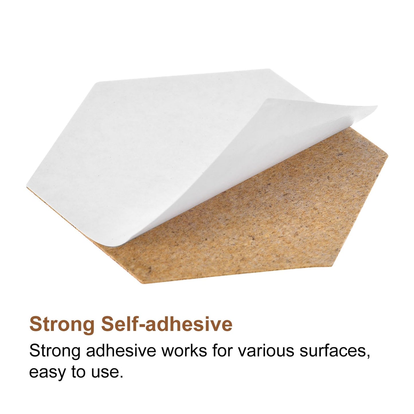 uxcell 100Pcs 4" x 4" Hexagon Cork Coasters Cork Squares Cork Board Tiles with Full Sticky Back for Pictures Photos Drawing Painting Brown