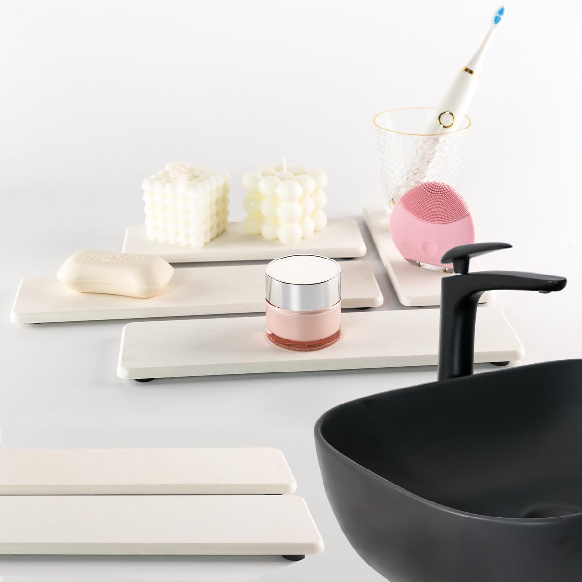 2 Pcs Sink Stone Soap Trays (2 Count)