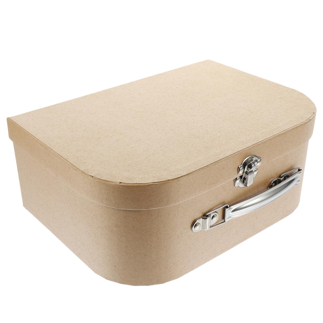 Amosfun Kraft Paper Suitcase 10.03X7.48X3.93 Inch Portable Gift Packaging Box with Handle Multi-Functional Jewelry Storage Organizer for Wedding and Home Decor