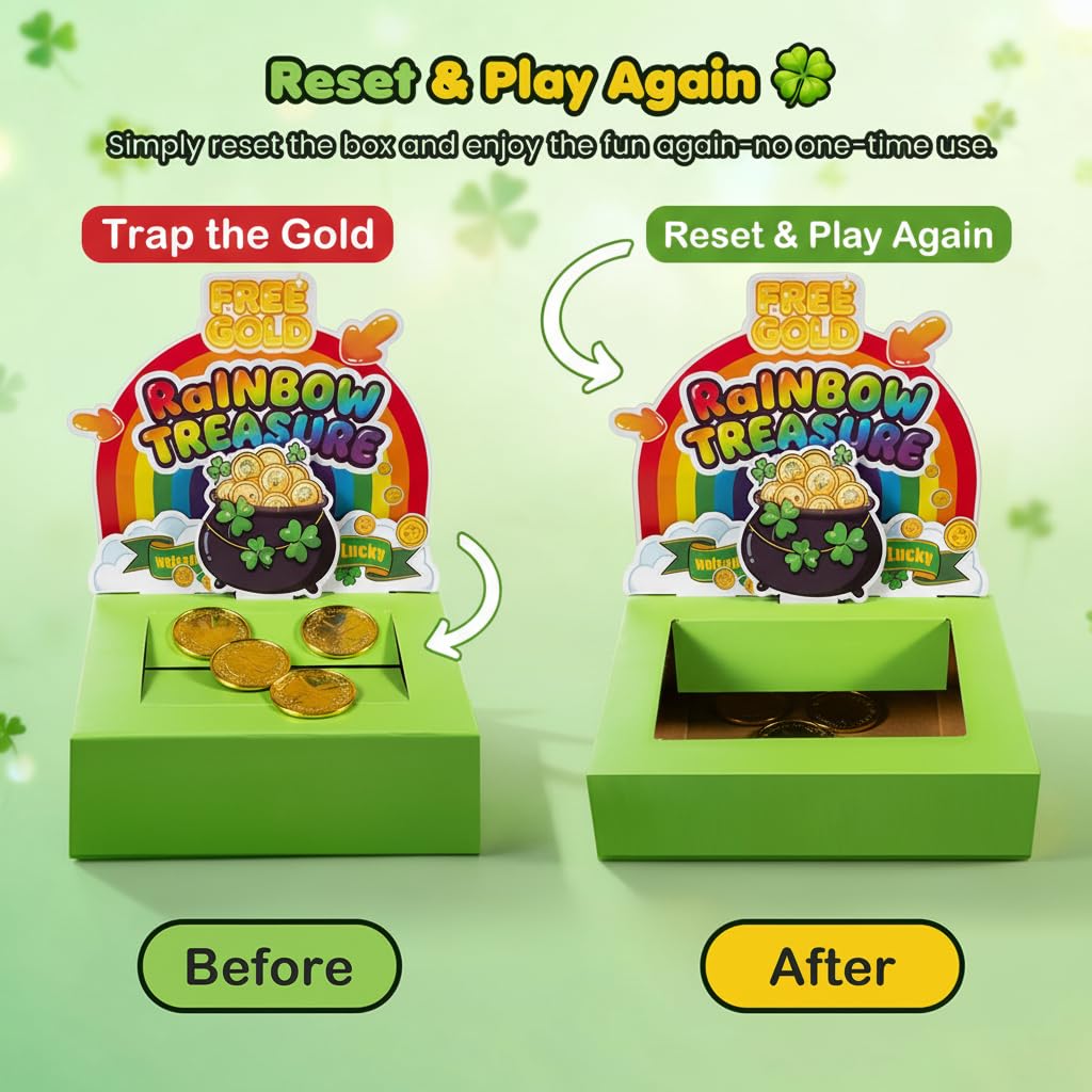 LEKSON St. Patrick’s Day Leprechaun Trap Craft Kit for Kids, Rainbow Treasure DIY Decoration Scene with Path, Signs & Accessories, Classroom & Holiday Activity Set