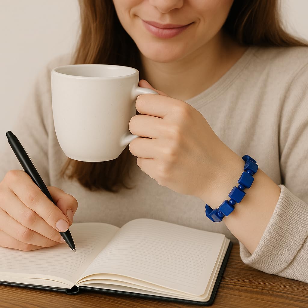 Lapis Lazuli Healing Bracelet – Real Crystal Beads for Stress Relief, Meditation & Chakra Balance – Natural Gemstone Jewelry Gift for Women & Men, Adjustable with Gift Box