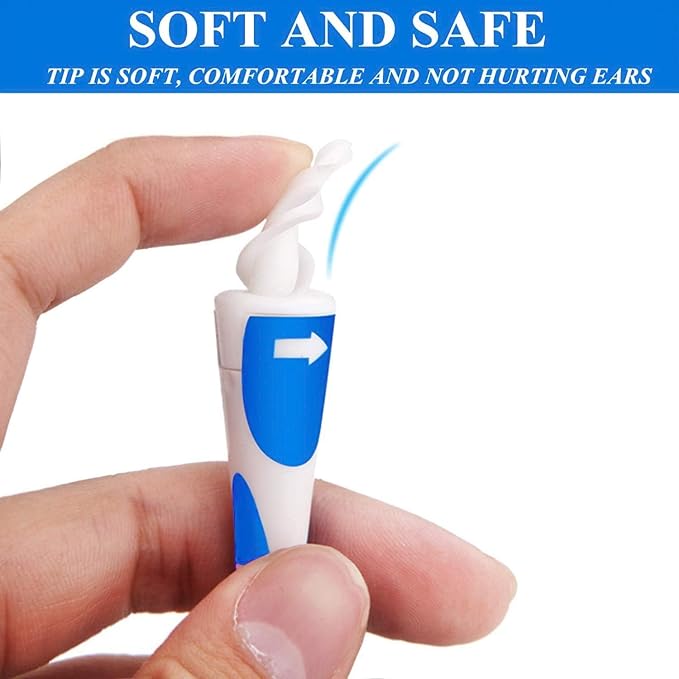 QGrips Earwax Removal-Spiral Ear Wax Removal Tool, Reusable Earwax Removal Kit Safe Ear Cleaner with 16 Pcs Soft and Flexible Replaceme