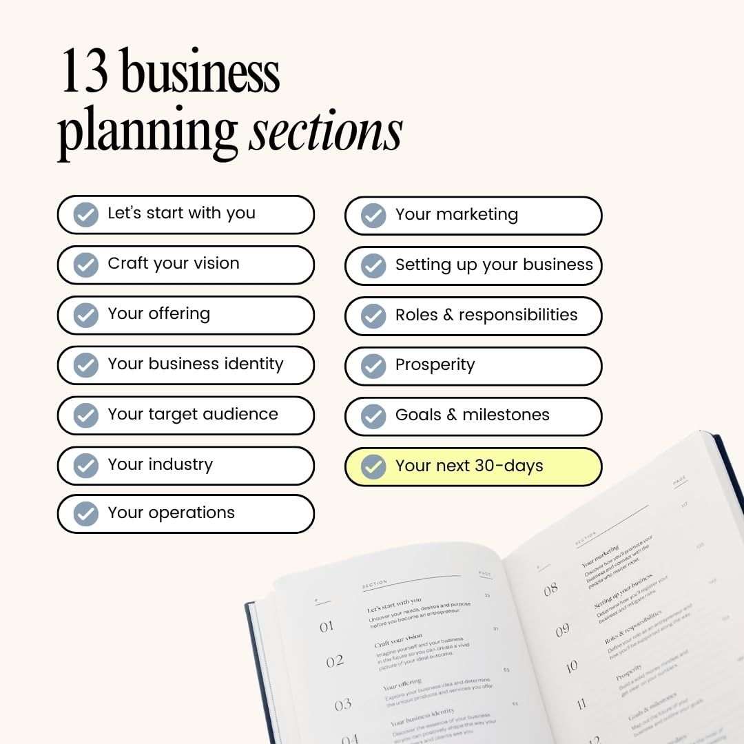 Bedside Business Plan - Start Your Business Today, 2026 Guided Journal, Goal Setting & Planning – Step-by-Step Guide for New Entrepreneurs - Empowering Planner Gifts for Women & Men