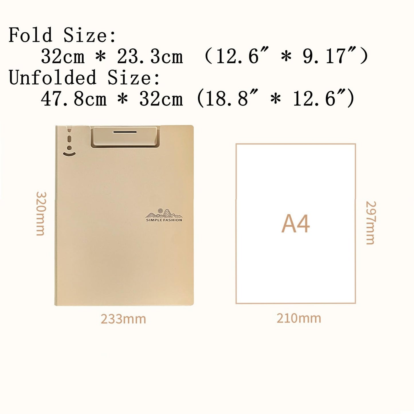 Clipboard Folder, 4 Pcs A4 Foldable Clipboard with Metal Clip, 360° Foldable 12.5x9 Inch Plastic Clipboard, Document Holder for Work