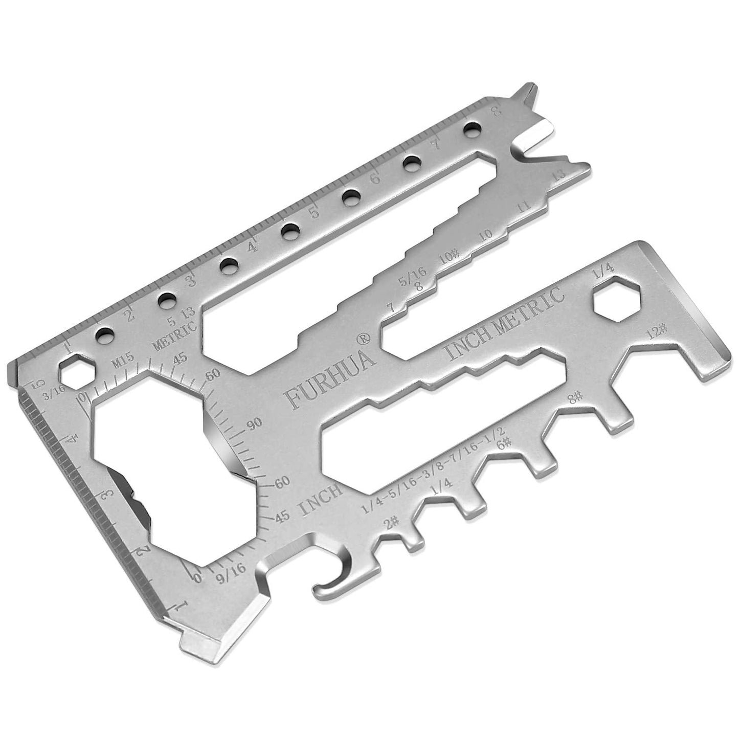 FURHUA Multitool Credit Card Sized Pocket Tool, 42-in-1 Wallet Multi Tool Card,thicker and harder, Gifts for Dad, Husband, Men - Bottle Opener, Cord Cutter, Screwdriver, Ruler, Scraper etc