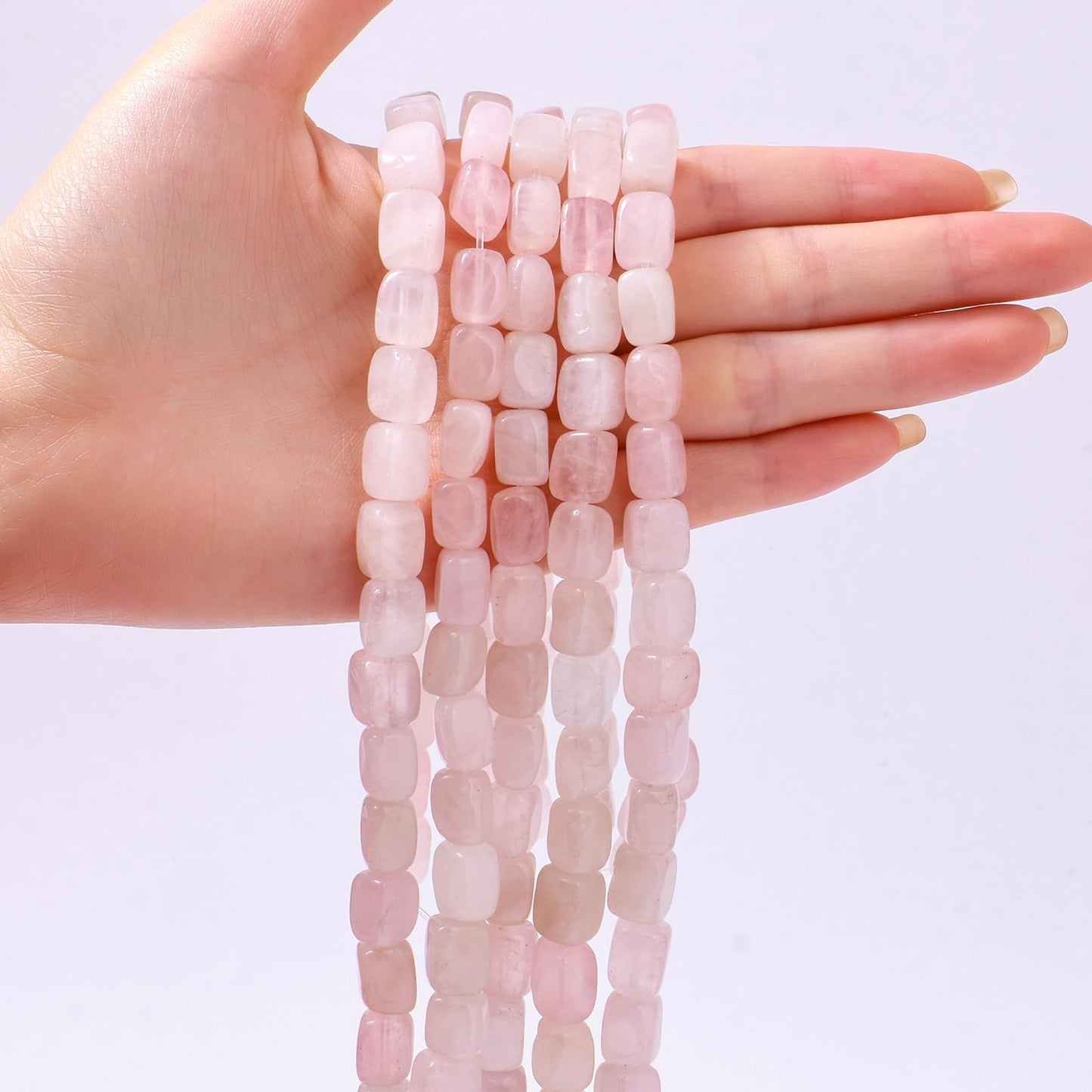 Natural Large Rose Quartz Cube Stone Beads 8x11mm 38cm/str Loose Semi Gemstone Stone Square Beads for Making Bracelets Necklace