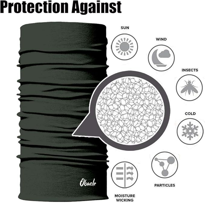 Obacle Neck Gaiter Face Mask Bandana for Dust Wind Sun Protection for Men Women