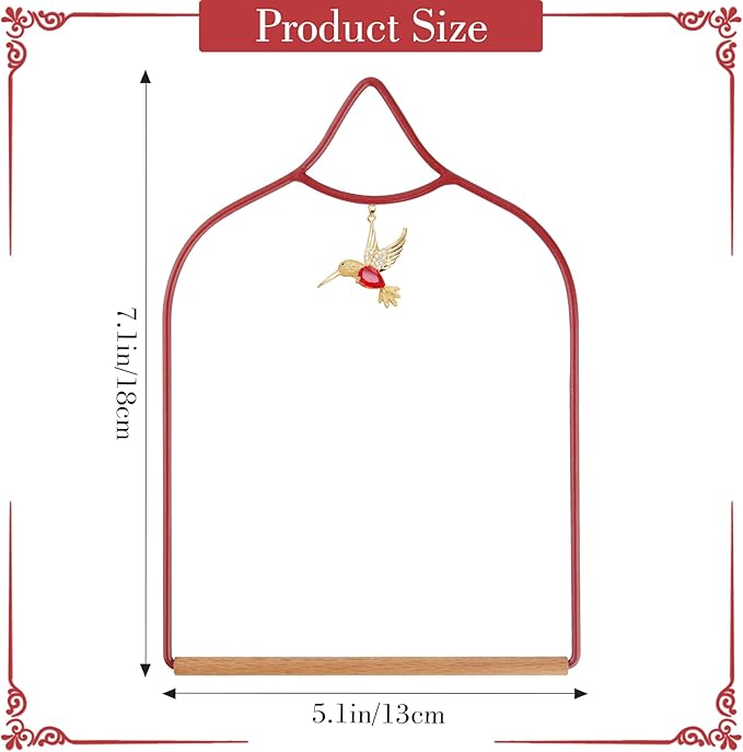 Ohmique Hummingbird Swing - Metal Hummingbird Swings and Perches with Wooden Dowel for Outdoor Garden Patio Backyard Hanging, Bird Essentials