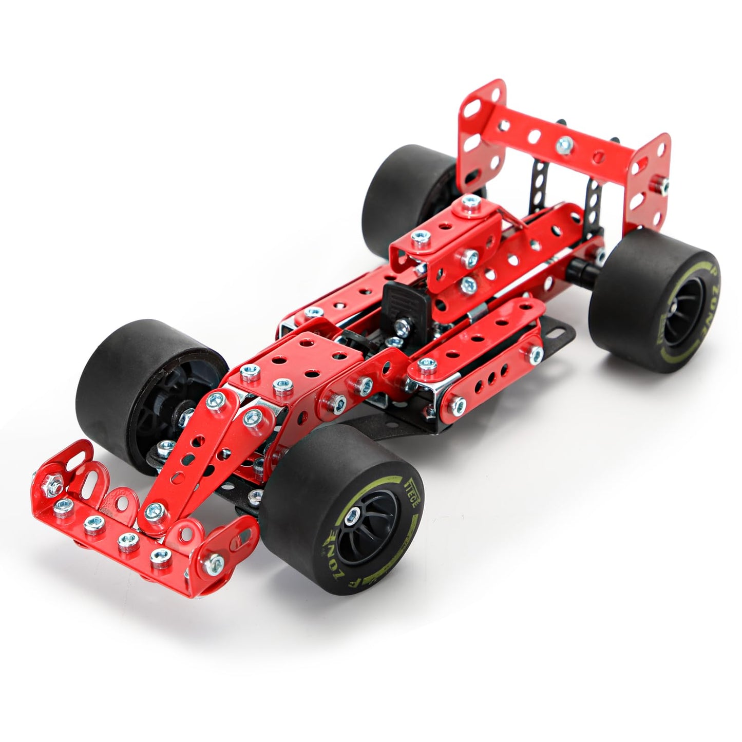 BESTYMXY Building Kit Car Model, 1:20 Scale Race Car Metal Model STEM Project Building, Assembly Toy Set STEM Projects Toys for Boys 8-12, Red Vehicle DIY Assembly Metal Model