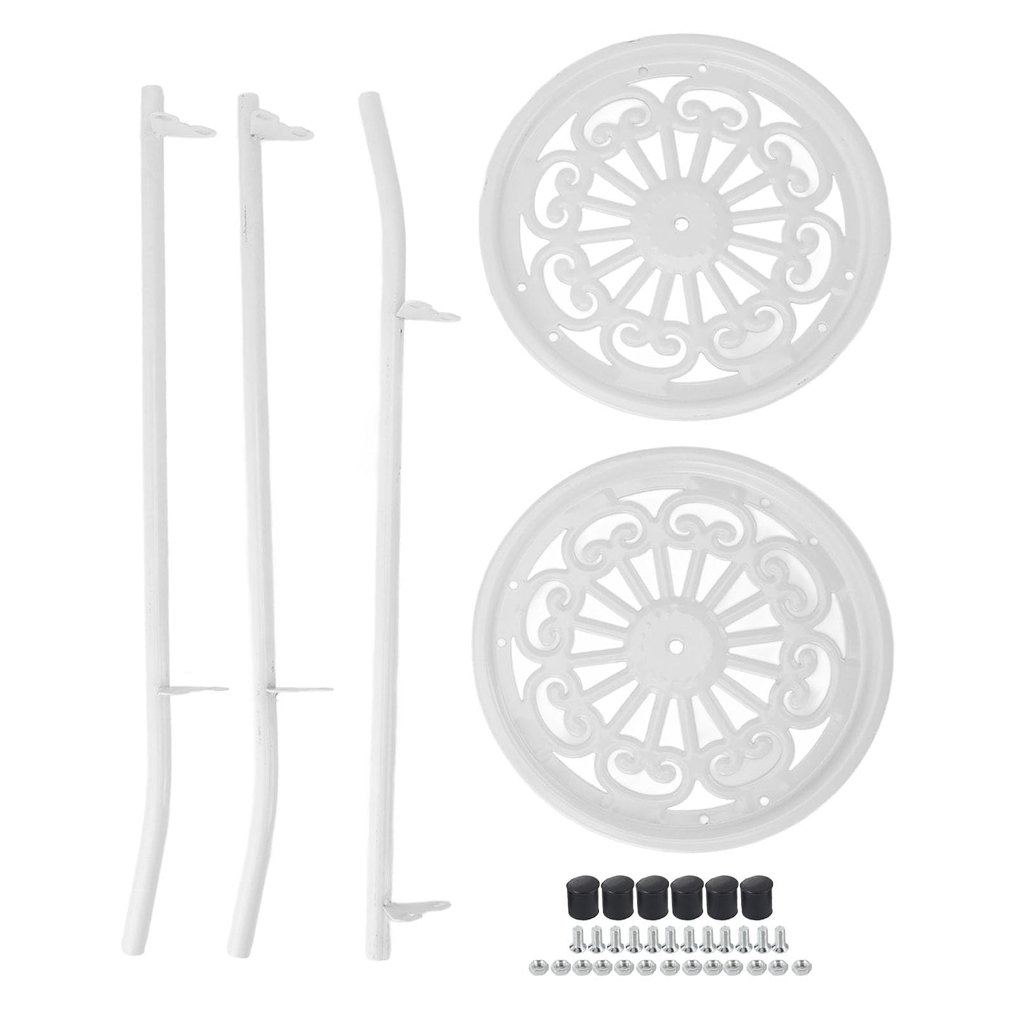 Mingzhe Iron Multifunctional Flower Rack Flower Shelf Balcony Entryway Garden 2 Tier Plant Stand (White)