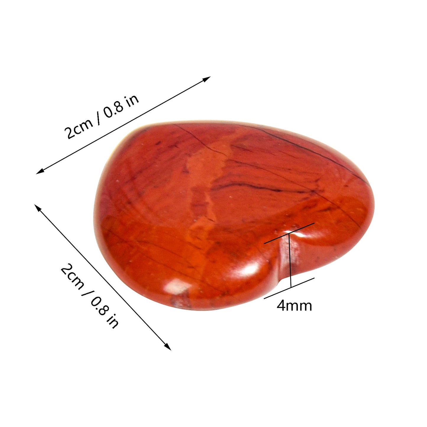 Marrywindix 15 Packs 0.8 Inches Healing Crystal Natural Red Jasper Heart Love Carved Palm Worry Stone Chakra Reiki Balancing