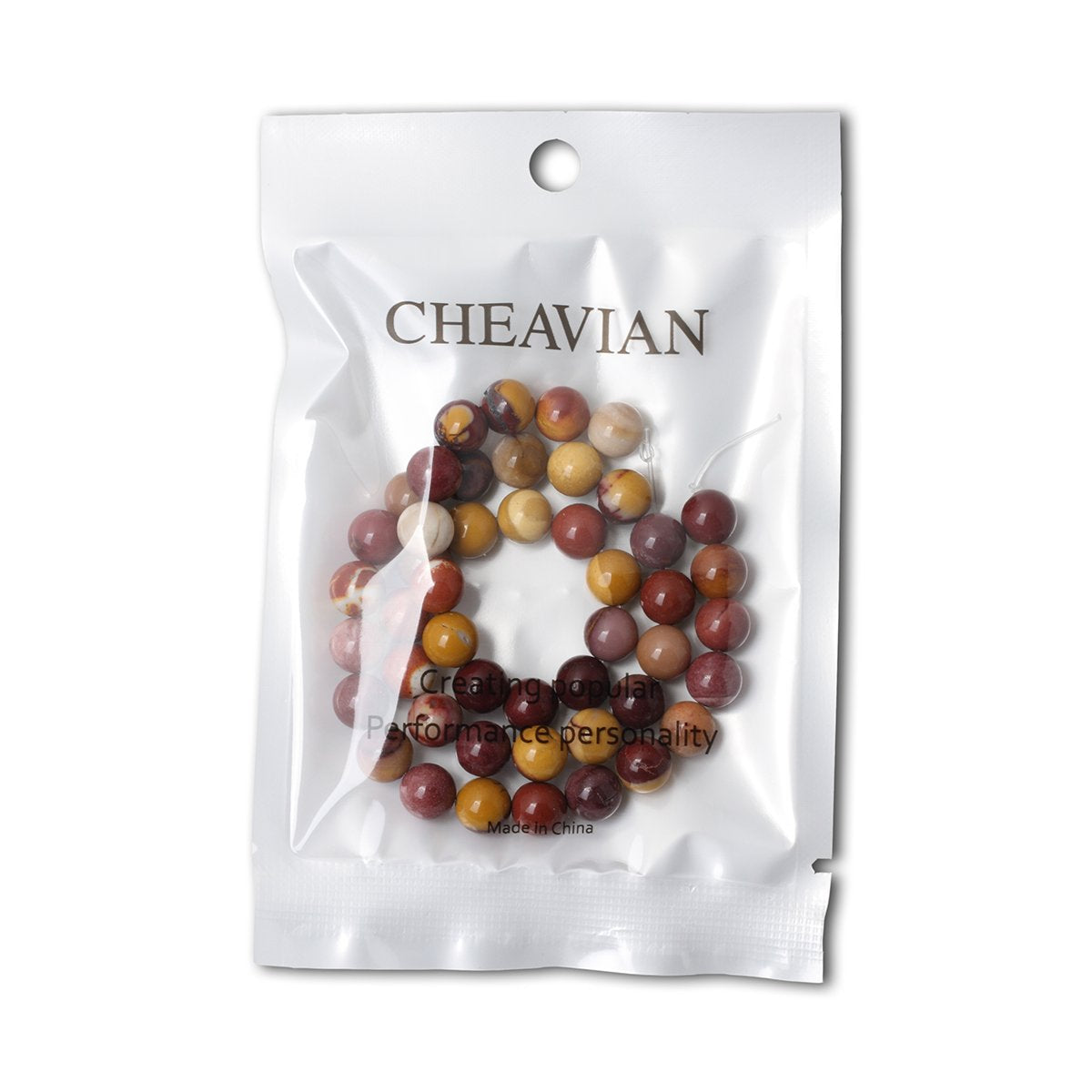 CHEAVIAN 45PCS 8mm Natural Moonkaite Jasper Gemstone Round Loose Beads for Jewelry Making DIY Handmade 1 Strand 15"