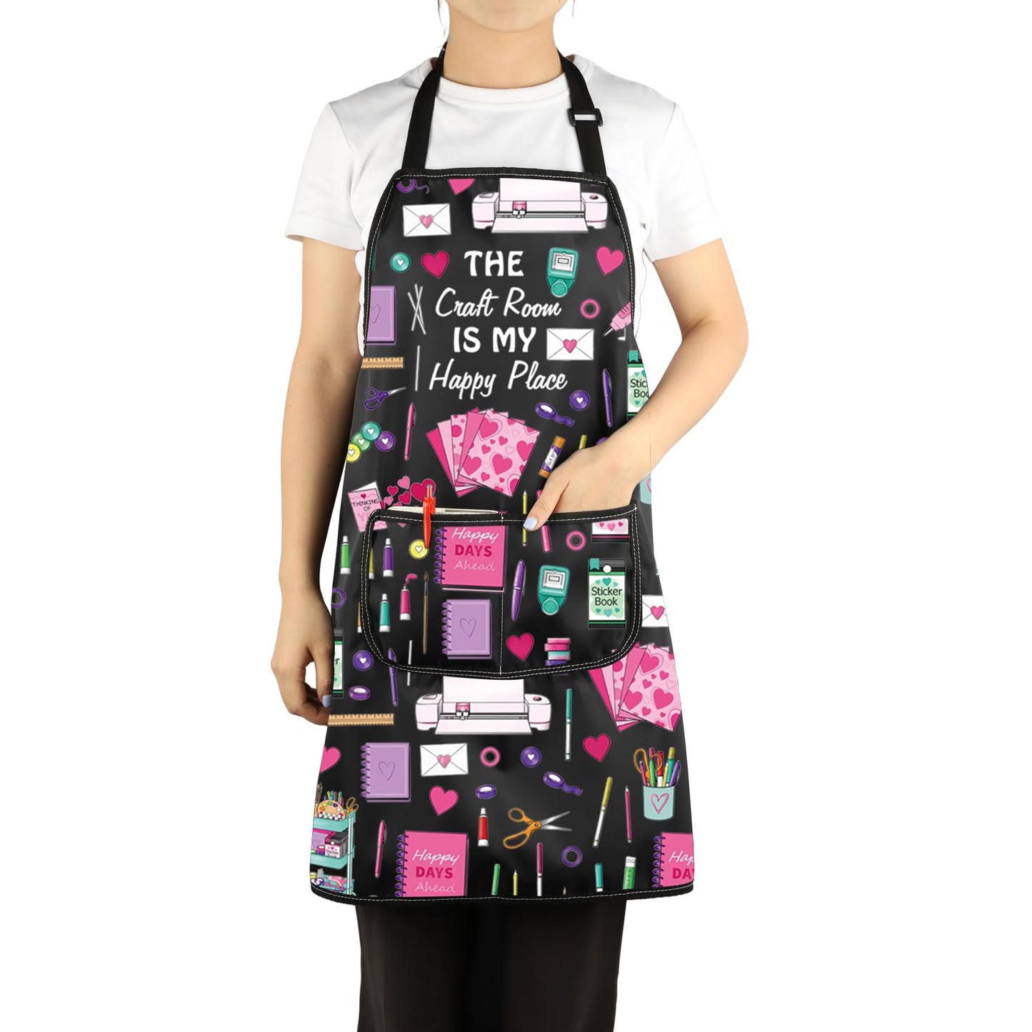 VAMSII Crafter Apron With Pockets Sewing Lover Gift DIY Hobby Gift (Crafting Love A)
