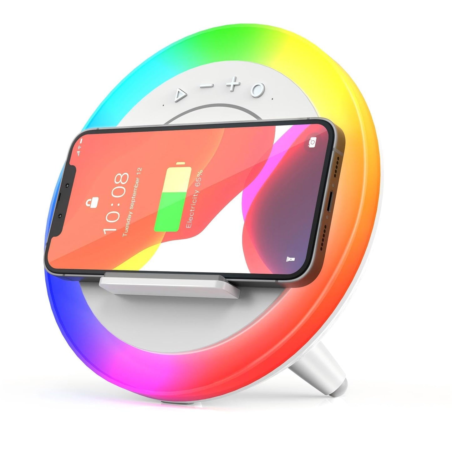 Swarmir Bluetooth Speaker Night Lights, Wireless Charging Kids Speaker, Color Changing Modern Bluetooth Lamp,Teenage Boys Girls Gifts Ideas