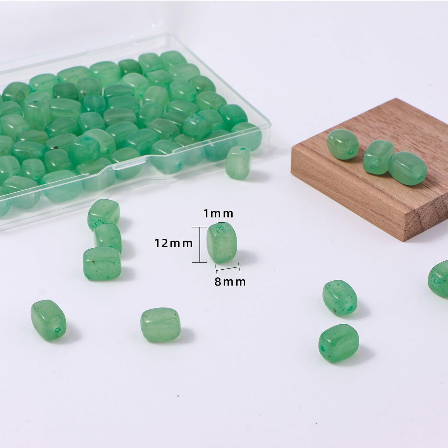 Natural Large Green Aventurine Cube Stone Beads 8x11mm 38cm/str Loose Semi Gemstone Stone Square Beads for Making Bracelets Necklace