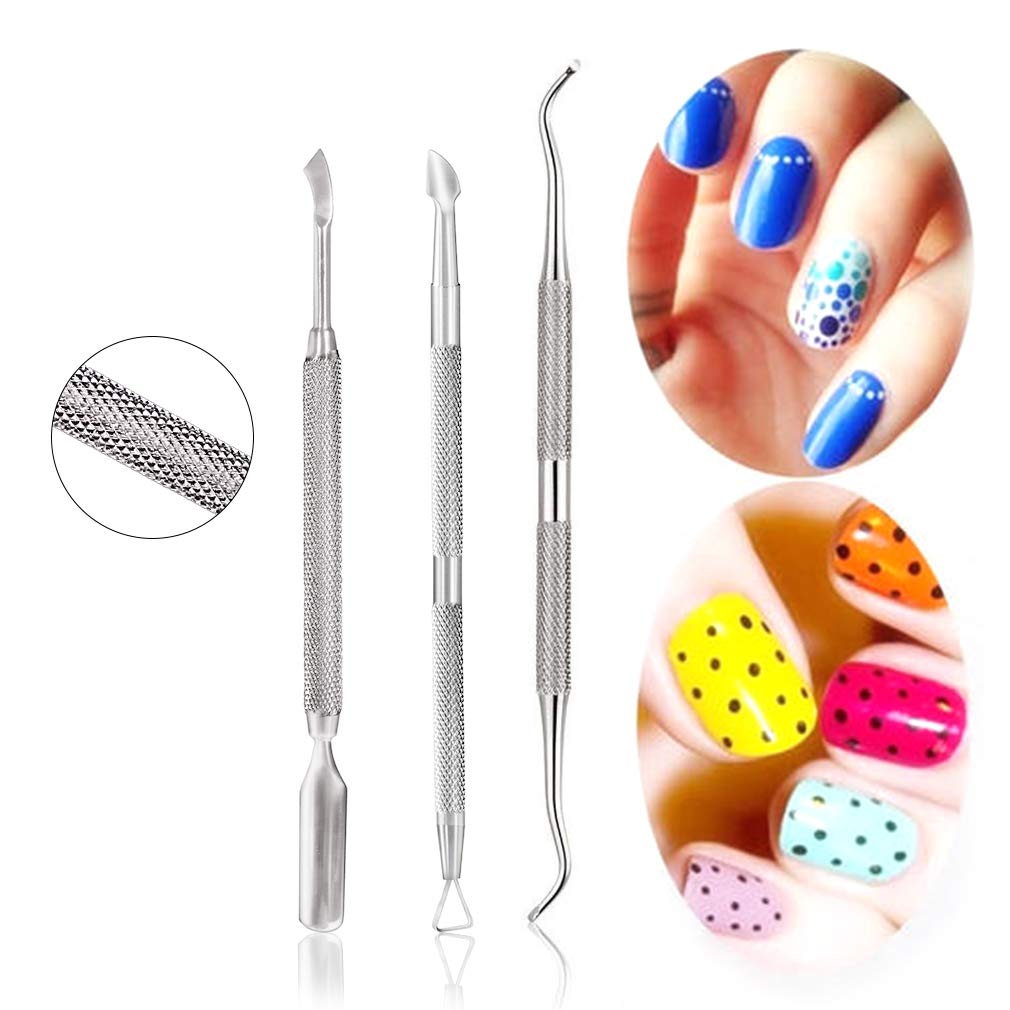 5PCS Cuticle Nipper and Pusher Set Stainless Steel Cuticle Trimmer Durable Cutter Dead Skin Clipper Manicure Pedicure Tools-Silver
