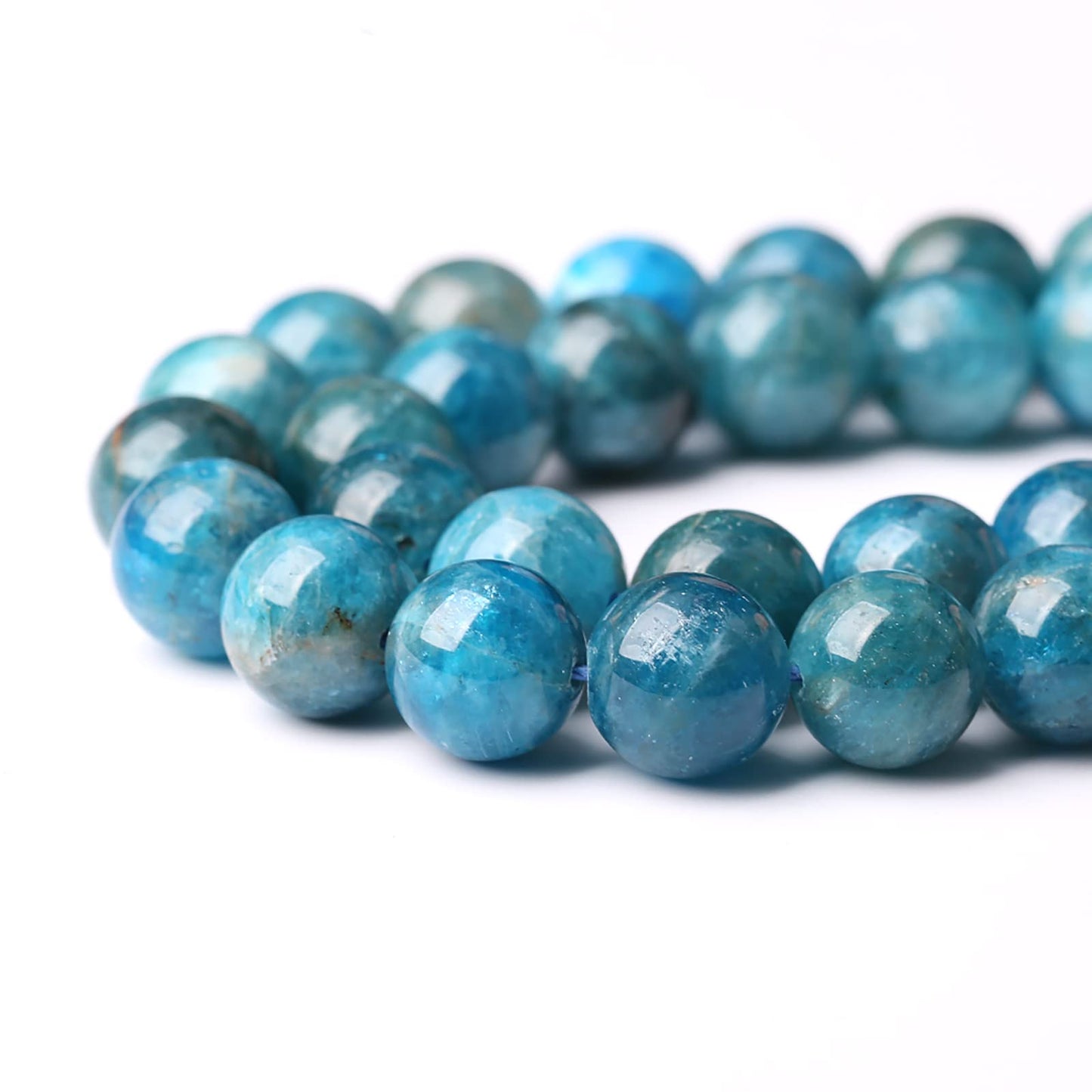 60PCS 6mm AAA Natural Blue Apatite Stone Beads Gemstone Round Loose Spacer Beads for Jewelry Making DIY Bracelet Necklace 15"