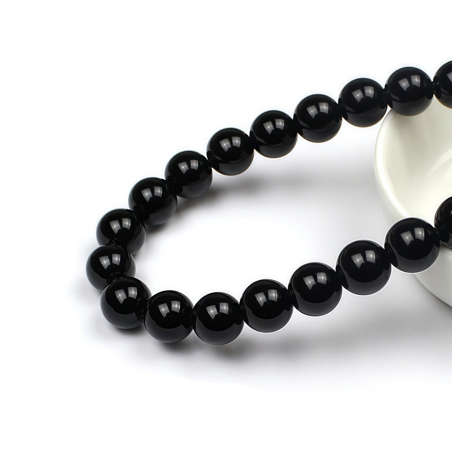 MJDCB Natural Stone Bead Black Onyx Gemstone Loose Beads for Jewelry Making Bracelet Necklace 6mm