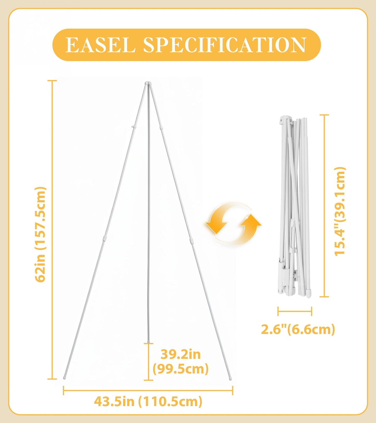 Artisorama Display Easel Stand for Sign, Lightweight Tripod with Bag, Portable Adjustable Artist Easels for Outdoor Painting Posters/Canvas/Wedding, 1PC White