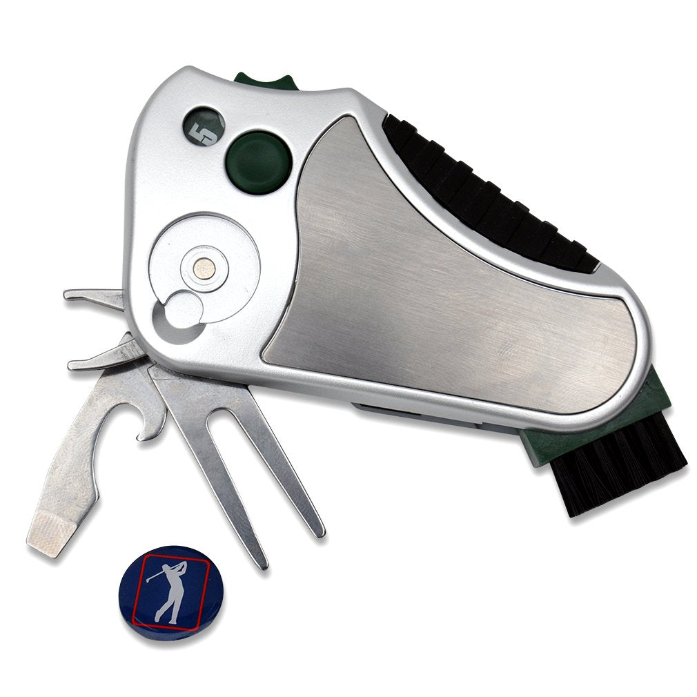 Golfer's Best Tool – 6-in-1 Golf Multitool for Men & Women | Stroke Counter, Divot Repair, Brush, Ball Marker, Cleat Tightener, Club Cleaner | Compact Golf Gift & Souvenir