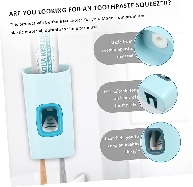 GALPADA 1pc Automatic Toothpaste Squeezer Wall-Mounted Non-Punch Easy to Use Toothpaste Dispenser Pump