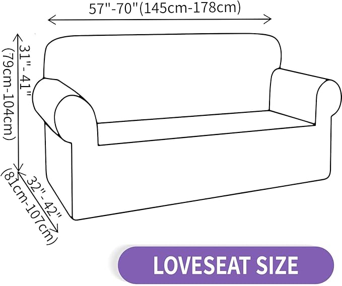 ZNSAYOTX Super Stretch Couch Cover Love Seat Sofa Covers for Living Room Dogs Pet Friendly Furniture Protector Spandex Loveseat Slipcovers with Anti Slip Foam Sticks (Black, Loveseat)