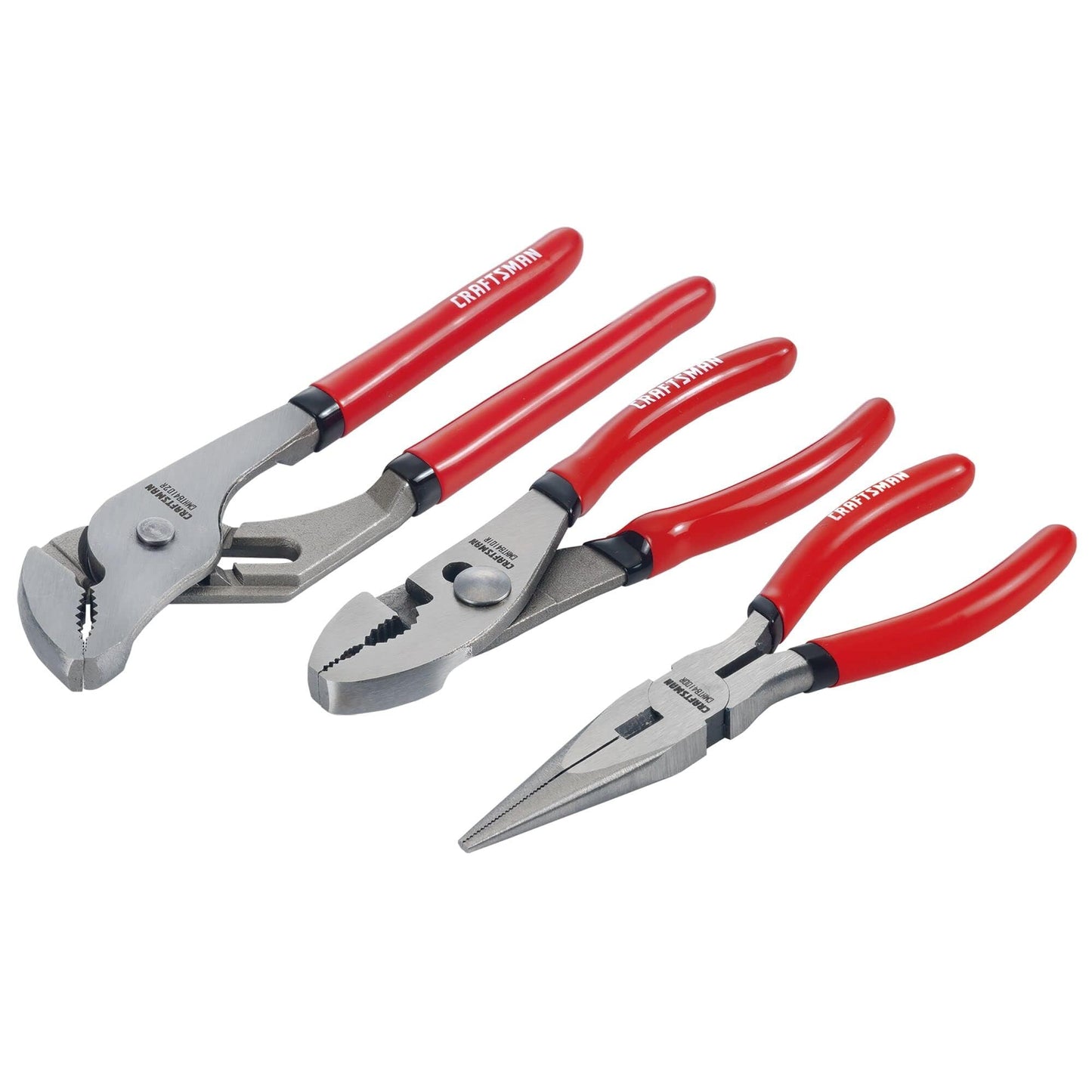 CRAFTSMAN Pliers Set, 3 Piece Set, Long Nose, Slip Joint, 8 Inch Groove (CMHT84103R)